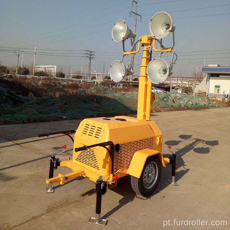 Torre de luz móvel para trailer ao ar livre Torre de luz solar para equipamentos de emergência FZMT-400B