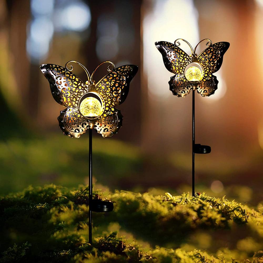 Solar Butterfly Metal Lights Dekoration