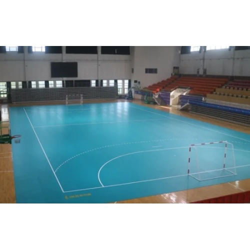 พื้นกีฬาของ Litchi Pattern สนามเทนนิสในร่ม สนามเทนนิส ฐานโฟมพลาสติก PVC Vinyl Sports Mat Flooring