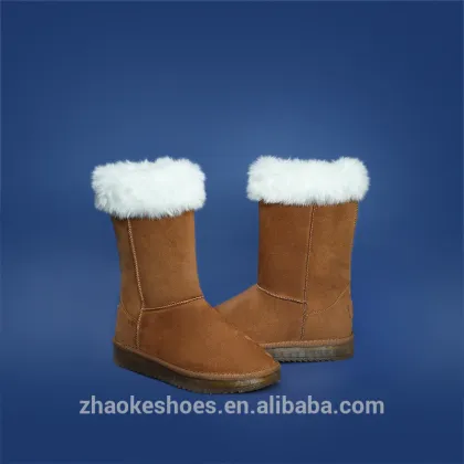 Factory LED Light Up Boots With Fur For Women Children Fashion Winter Snow Boots Suede Shoes L