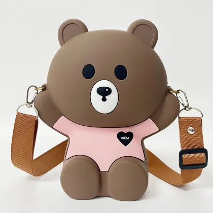 Cute Korean Cartoon Silicone Bear Shoulder Bag