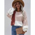 Women Knitted Oversized Color blocked sweaters