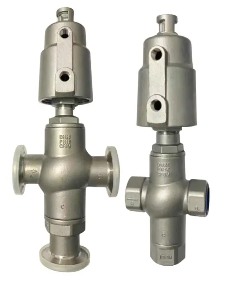 three-way reversing and diverting Pneumatic Angle seat valve