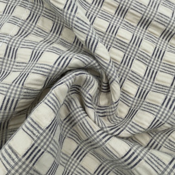 Checked Pattern 90% Polyester 10% Rayon Mixed Fabric