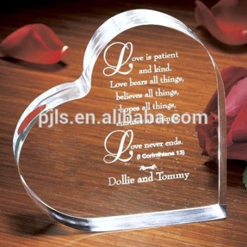 custom engraving crystal heart wedding souvenir