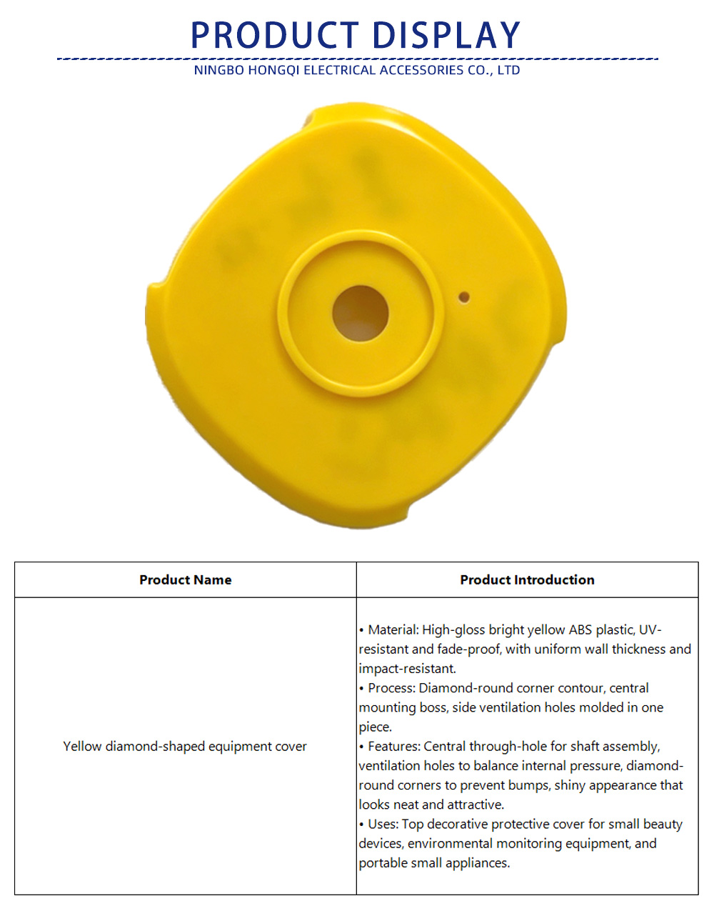 80-Yellow diamond-shaped equipment cover-x