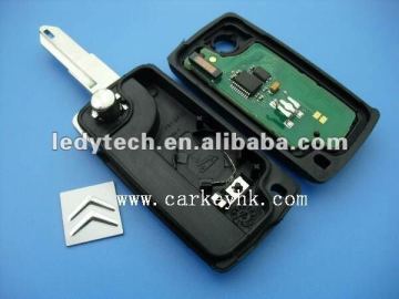 Top quality Citroen 3 button flip remote key with 3 buttons(Boot) 206 blade ID46 chip 433Mhz