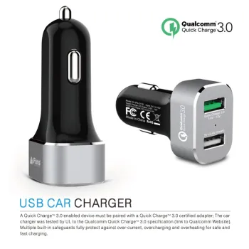 iFans QC 3.0 USB Charger For Car Aluminium type c + qc3.0+smart 2.4A 1 Year Warranty