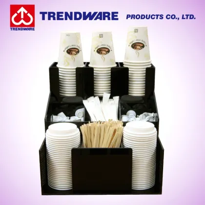 Counter Organizer Condiment Holder ABS Coffee Cup Lid Dispenser