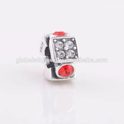 925 Sterling Silver Bead Crystal Rhinestone Bead Bracelet Jewelry