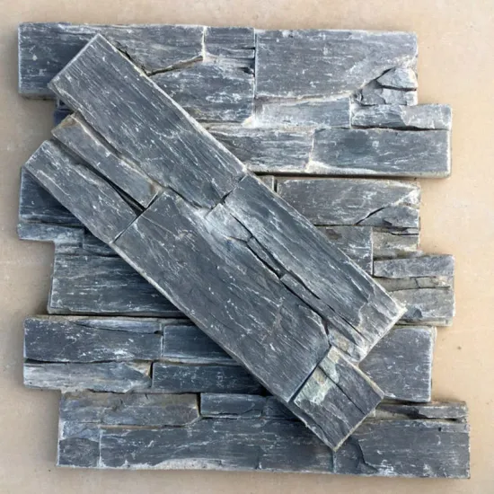 Black Natural Stone Wall Cladding Slate Culture Stone 200*600MM