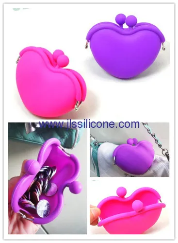 Heart Shaped Silicone Coin Wallet Purse 