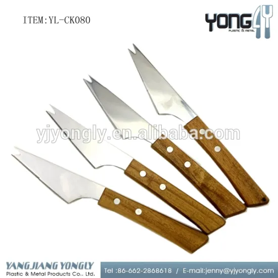 With wood handle cheese knife