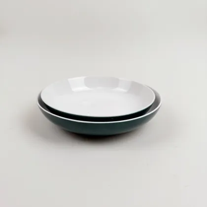Modern Royal Wedding Dinnerware Set with Custom Logo - Soup Salad Bowl and Pasta Plate for Restaurants & Hotels