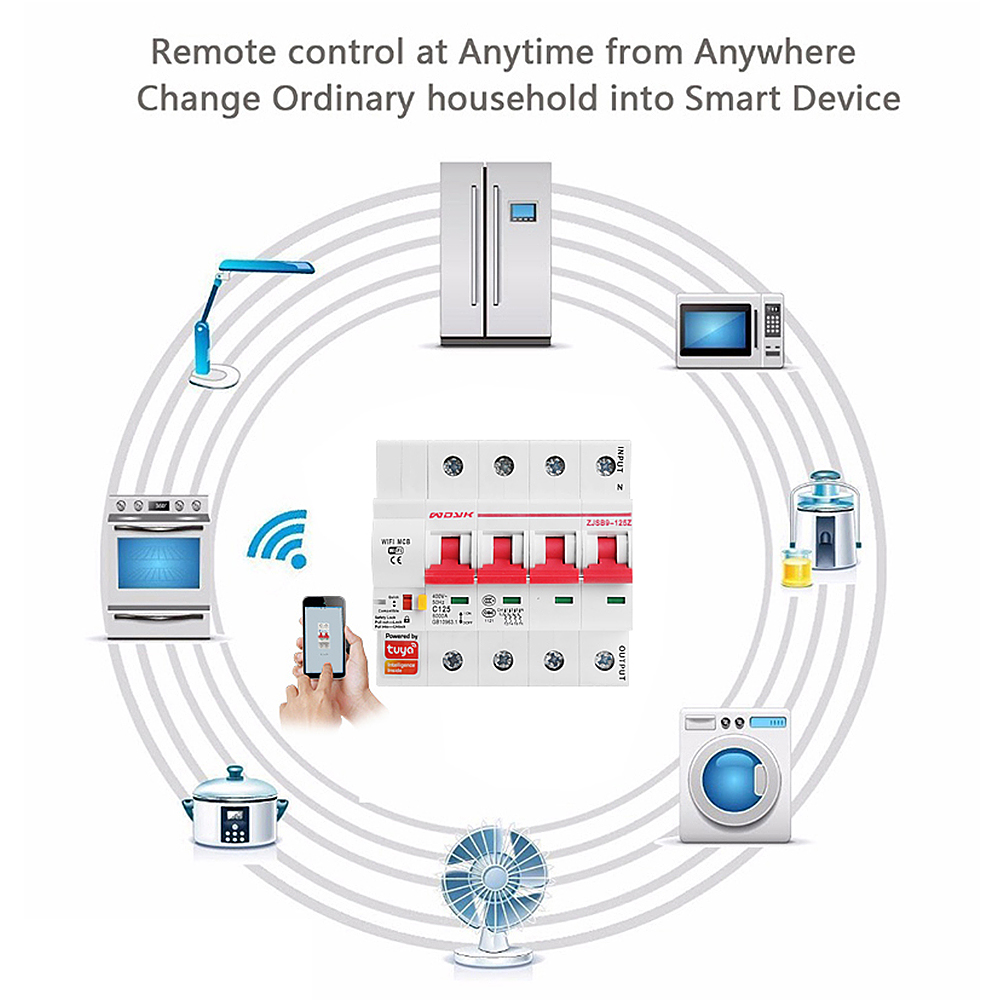 4P WiFi Smart Circuit Breaker overload short circuit protection with Amzon Alexa google home for Smart Home Smart life,tuya app
