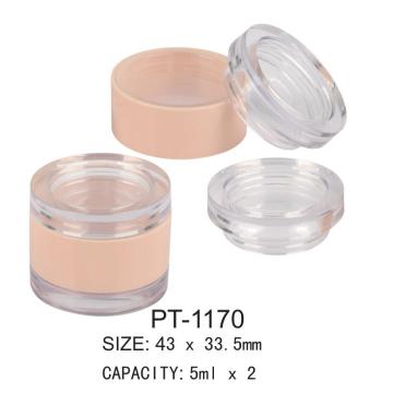 Leuke ronde plastic cosmetica en huidverzorgingspot