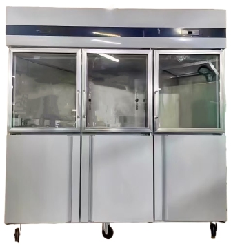 Stainless steel and glass door chiller
