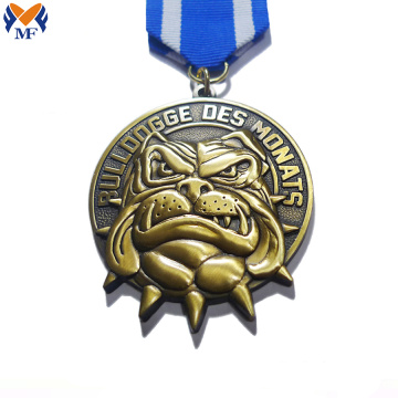 Médaille de métal de course Bulldog de couleur or