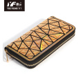 Custom PU leather fashion water drop long wallet