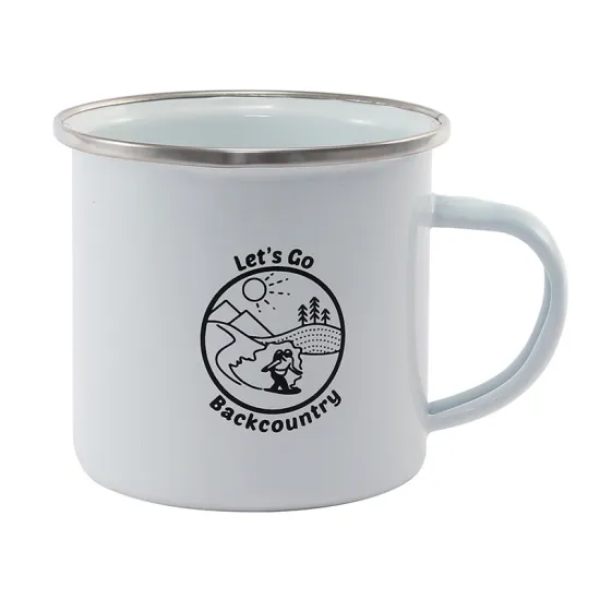 High Quality Cast Iron Thermal Insulated Mug Enamel White Coffee Travel Mug