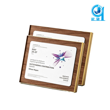 Wood‑Gold Border Art Plaque