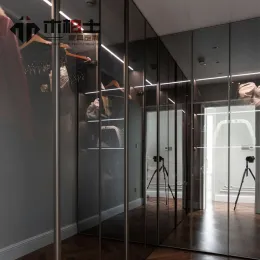 Minimalist Glass Walk-in Closet