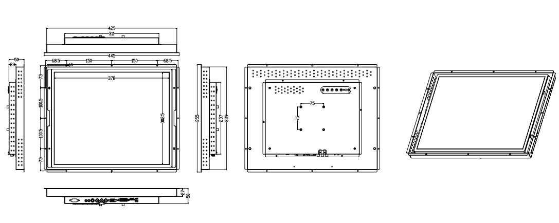 19" Open Frame Monitor
