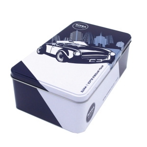 Cosmetic tin with door hinge cans