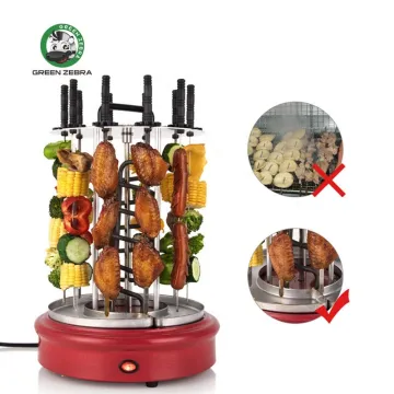 Electric Skewer Grill: Russia Indoor 6pcs Stainless Steel Rotisserie BBQ for Satay Kebab Making