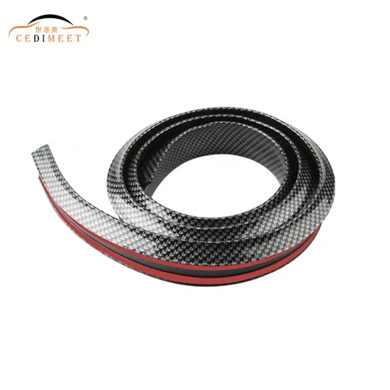 Universal Black Car Rear Spoiler Rubber Trunk Lip Wing Carbon Fiber Roof Attachment