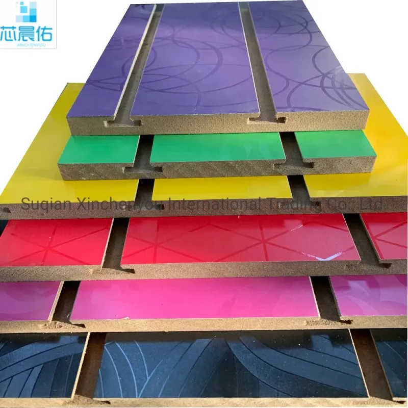 China Factory Produce 7-11 Grooves Melamine Faced MDF/Slot MDF