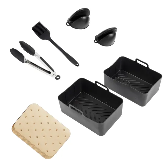 Silicone Air Fryer Liners Bundle: Food-Safe Accessories for 4 to 6 Qt Air Fryers - Paper Air Fryer Accessories Set