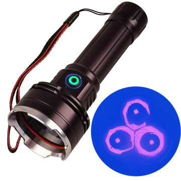Torche Ultraviolet Topcom 365 Nm avec batterie 21700 - Lumière noire rechargeable USB de haute puissance de 20 W