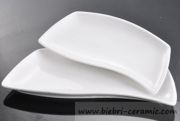 Großhandel Pure White Logo Decal Artwok Design Customized Hotel Restaurant Keramikplatten