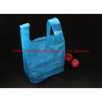 Cheap Wholesale Blue Plastic Poly Shopping T Shirt Plastic Shopper Plastic Bags