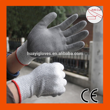 EN388 Factory Price Cut Level 5 Hand Protection Safety Gloves Construction Work Grey PU Coated Anti Cut Gloves