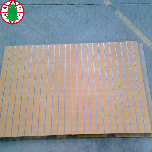 MDF ranurado con melamina y alto brillo con aluminio