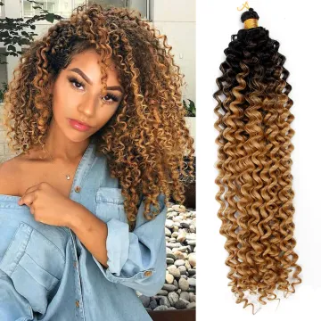 Synthetic Water Wave Hair Bulk Afro kinky Curly Crochet Hair 14Inch 24Strands Braids Ombre Braiding Hair Extensions
