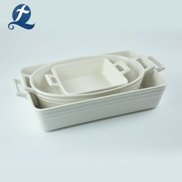 Serviesgoed bakware keramische bakplaat met handgrepen set met handgrepen