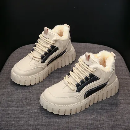 2022 Winter Women's Warm Cotton Running Shoes - Lightweight Velvet Outdoor Snow Boots