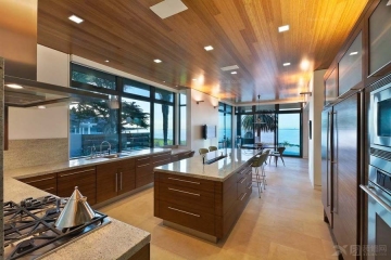 Cherry Wood Veneering Door Modern Kitchen Cabinet