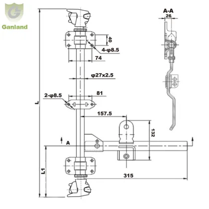 GL-11138 Steel Truck Door Gear For 27mm Pipe