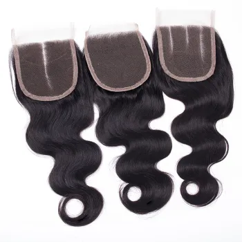 transparent brazilian hair 4x4 lace closure, cuticle aligned hair cheap lace closure body wave ,100% human hair lace closure