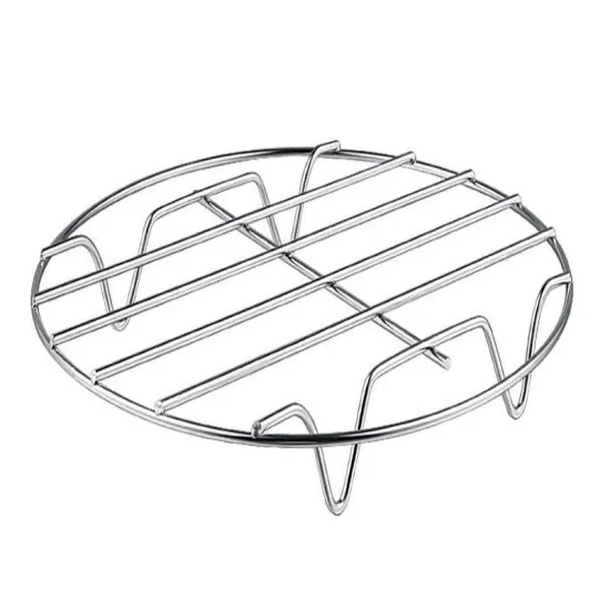 Stainless Steel Round Grill Baking Tray - Grill Rack for Meat, Veggies, Camping, and BBQ