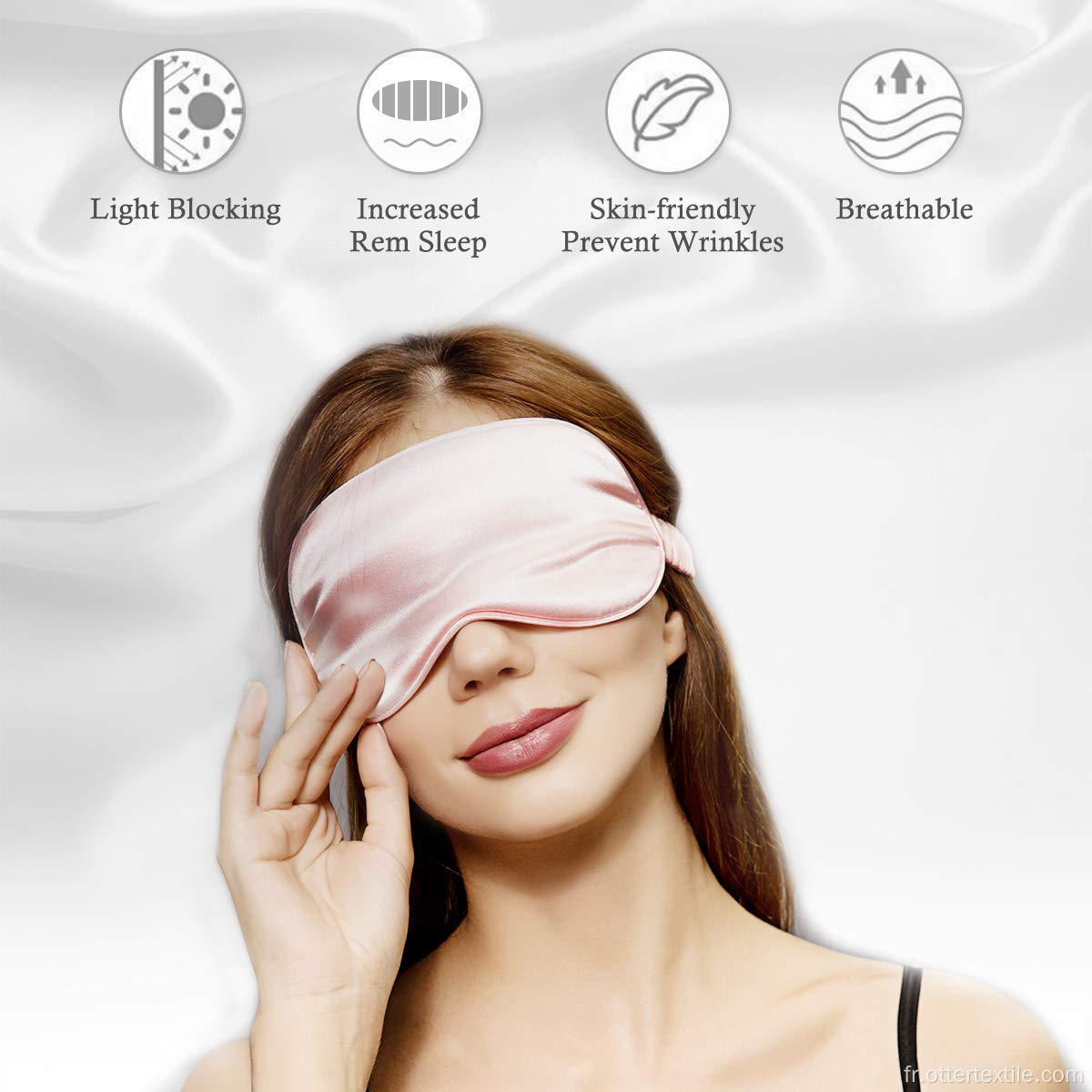Masque pour les yeux de sommeil mignon réutilisable 100 % soie