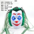 Máscara de cosplay de PVC coringa de cabelo verde longo