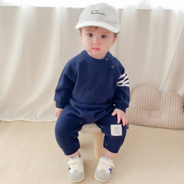 Infant designer high quality long sleeve knit baby romper pure cotton pullover pure color baby autumn romper