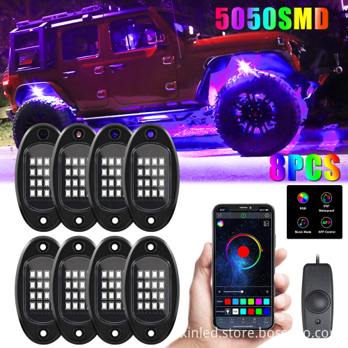 Colorful Double Remote Control App Atmosphere Light for Jeep Chassis