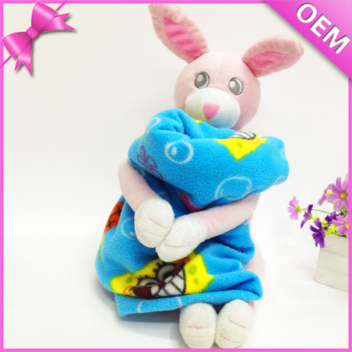 Pink Rabbit Soft Stuffed Animal Blankets, Plush Animal Blanket, Plush Rabbit Blanket