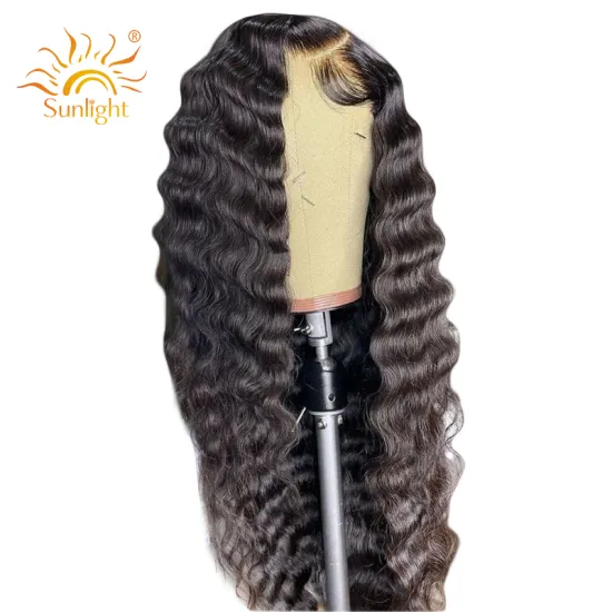 Sunlight Brazilian 8a Pelucas Cabello Natural Custom Products Afro Human Hair Deep Wave Lace Front Wig